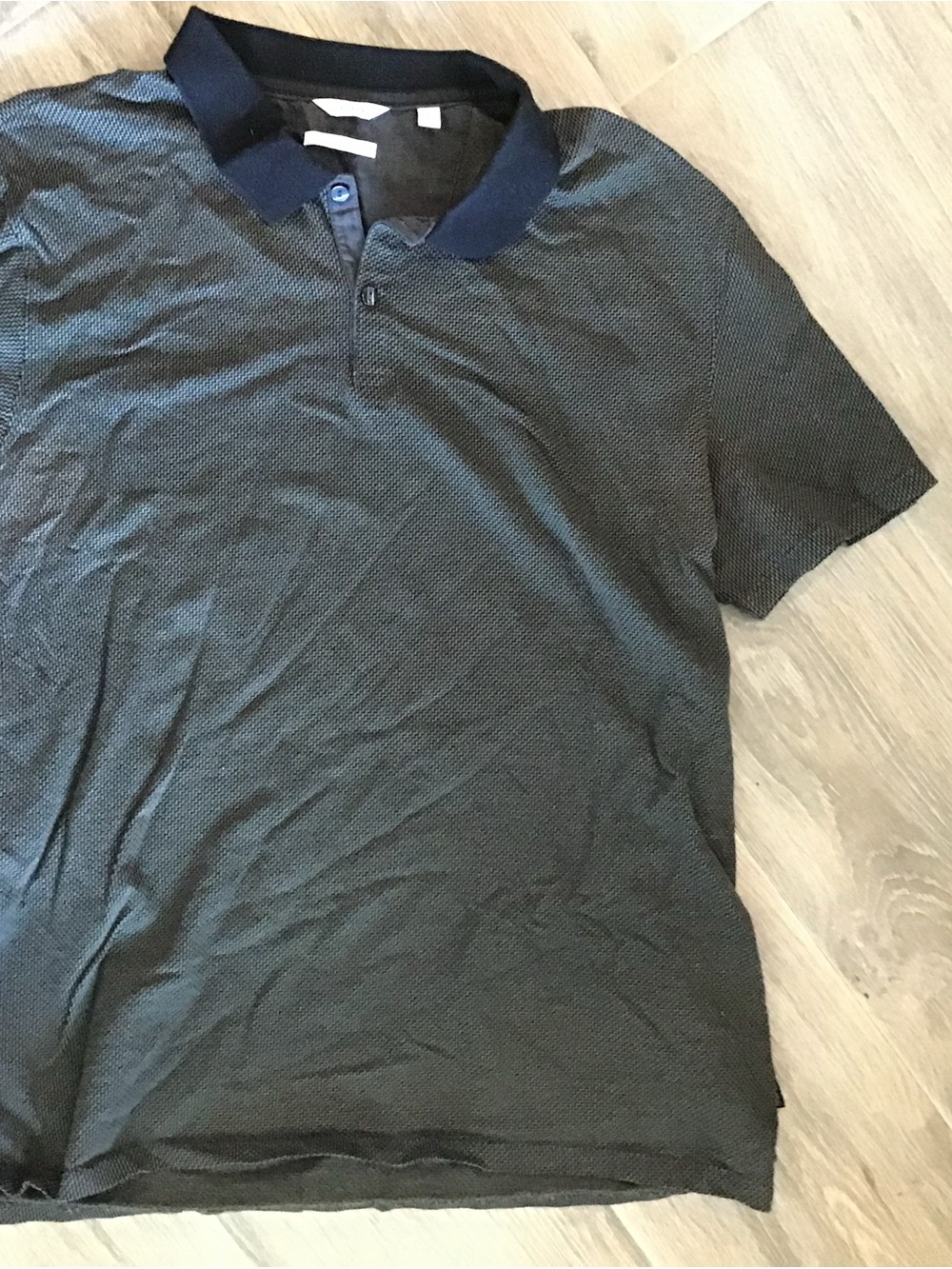 Calvin Klein Black Polo with Navy Contrast Collar